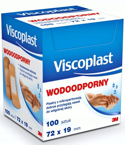 VISCOPLAST Wasserdichte Pflaster Set 100 Stück (72x19 mm) - Hypoallergen