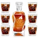 Murrano graviertes Whiskykaraffe-Set mit Gläsern, 7-tlg.