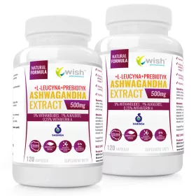   Ashwagandha Extrakt 500mg mit 9% Withanoliden und Prebiotikum - Vegane Kapseln