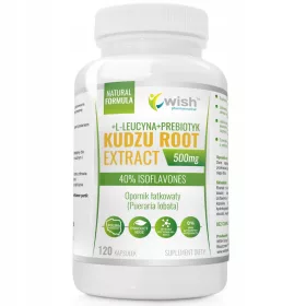   Kudzu Root 500mg 40% Isoflavone + L-Leucin + Präbiotikum - Vegane Kapseln ohne künstliche Zusätze