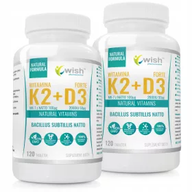   Natürliche Vitamin K2 MK-7 + D3 2000IU Forte Tabletten von WISH Pharmaceutical