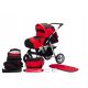  Elcar Julia Kinderwagen schwarz und rot 2in1