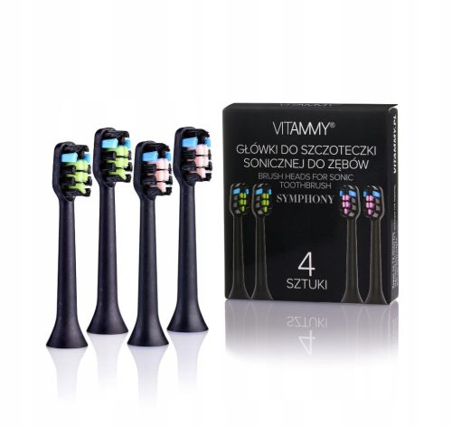  VITAMMY SYMPHONY BLACK Bürstenköpfe, 4 Stück