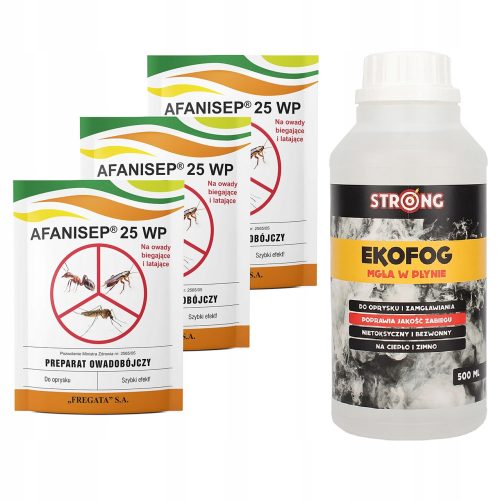 Flüssigkeit gegen Zecken, Mücken, Fliegen, Spinnen Stark 0,6 kg + 3× Fregata Afanisep Insektizidpulver 25 g