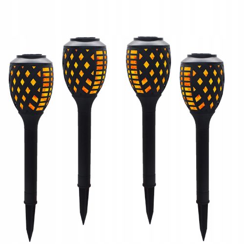  Gestänge Solarlampe, schwarz, 59 cm, 4 Stk.