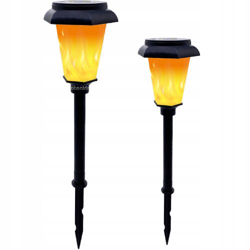  Gestänge Solarlampe, schwarz, 35 cm, 2 Stk.