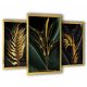 Bilder an der Wand 3 Gemälde in Goldrahmen 43x99 Blattgold