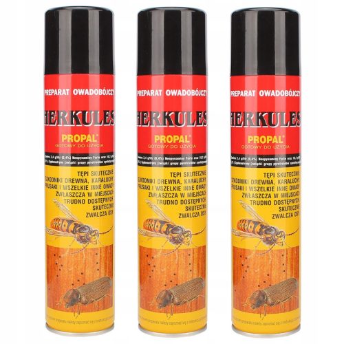 Propal HERKULES S - Kraftvolles Insektenbekämpfungsspray für Holzschädlinge, 3er-Set, 300 ml