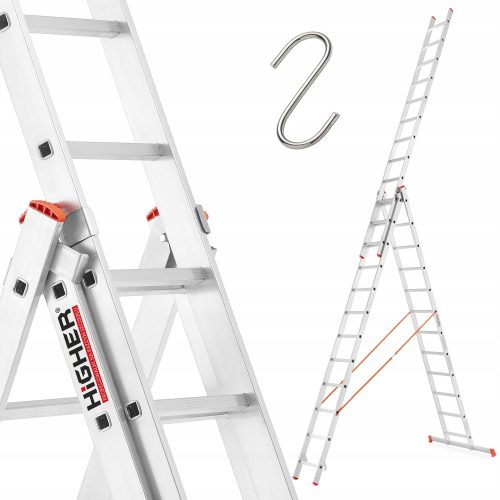 Höhere Leiter 9,5 m Aluminium 3 x 12 bis 150 kg