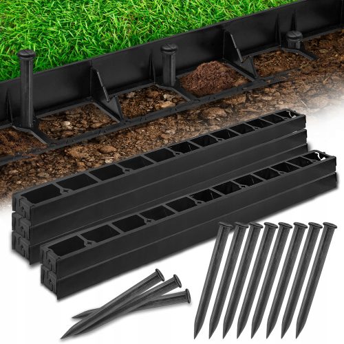 Einfassungen für den Garten - Agrobord Kunststoff-Garteneinfassung 1000 cm x 4,5 cm schwarz