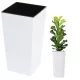  Grando Blumentopf 24 cm x 24 x 45 cm, Durchmesser 24 cm, weißer Kunststoff