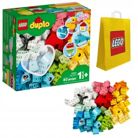    LEGO Duplo 10909 Box mit Herz + LEGO 6315792 PAPIERBEUTEL VP MEDIUM M 34X41X10 TE