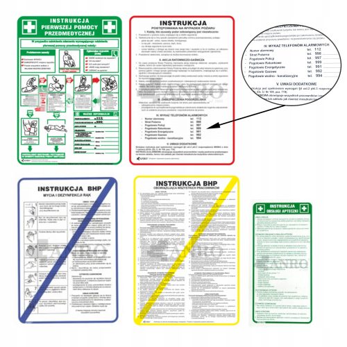 Satz Gesundheits- und Sicherheitstafeln Iskra System 24,5x35 cm 5-tlg.