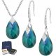  Silberschmuck-Set, 925er-Silber-Set, Ohrringe, Halskette, Zirkonia