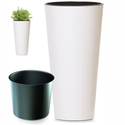 Töpfe und Pflanzgefäße für den Außenbereich und den Garten Prosperplast Tubus Slim Blumentopf 30 x 30 x 57 cm weiß