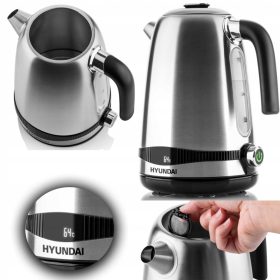  Hyundai VK770 Wasserkocher 2200 W 1,7 l Silber/Grau