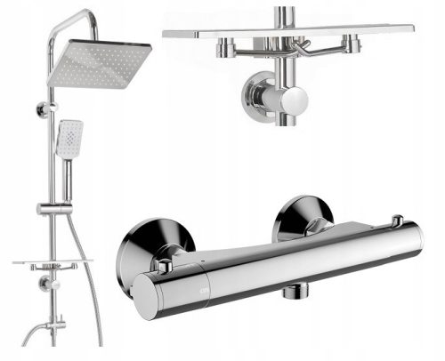 Invena Nyks Aufputz-Duschset + Chrom-Duscharmatur Invena Slim