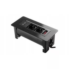 Steckdosenleiste Tischplatte USB Spacetronik schwarz