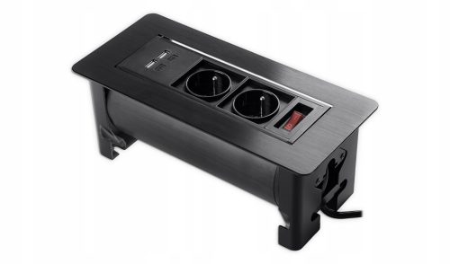  Steckdosenleiste Tischplatte USB Spacetronik schwarz