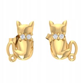  GOLDENE EULEN-OHRRINGE MIT SAPHIREN PR. 585