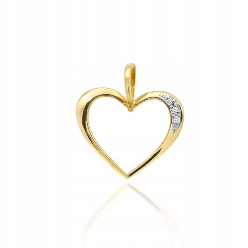  Gold-Herzanhänger mit Diamanten, 585 Diamanten