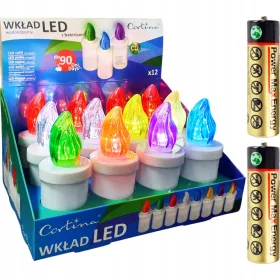   ELEKTRISCHER EINSATZ FÜR GÜRSE, Satz mit 12 Stück, R6 BATTERIEBASIERTE LED-EINSÄTZE FÜR GÜRSE