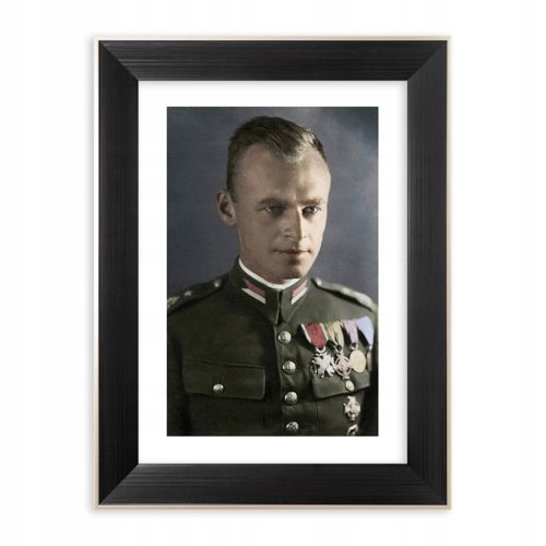Bilder an der Wand Kapitän Witold Pilecki, Fotogemälde im Rahmen