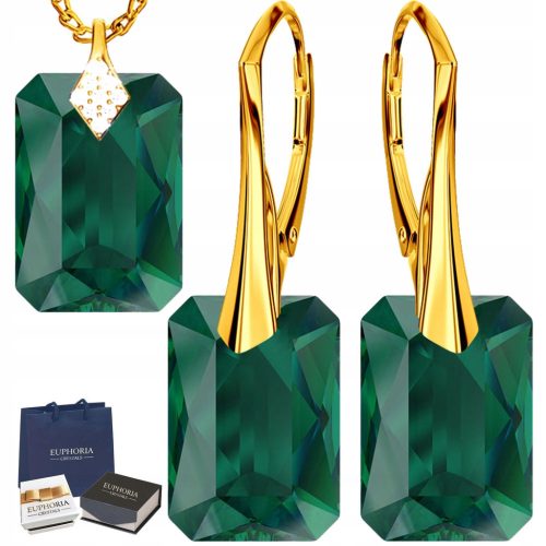  Set Smaragd-Gold-Zirkone-Silber-Geschenk