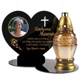  Sockel mit Widmungskerze, Grabstein, Grabstein, FOTO