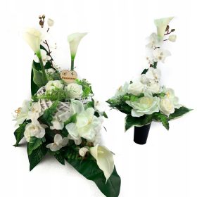  Künstliche Blumen Grabdekorationsset für den Friedhof