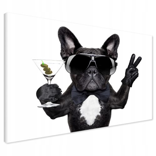 Bilder an der Wand Leinwanddruck Hund Boxer trinken 120x80