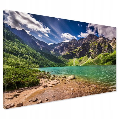Bilder an der Wand Bild auf Leinwand: Berge, See, Tatra-Gebirge, 120x80