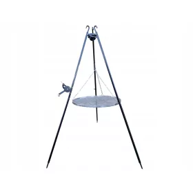    Dreibein Gartengrill 185 cm Edelstahlrost 60 verstellbare Haspel