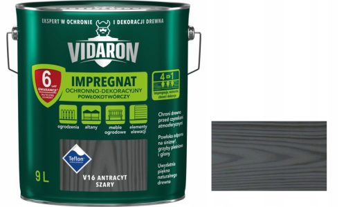 Vidaron V16 Holzimprägnierung, Anthrazitgrau, 9 l