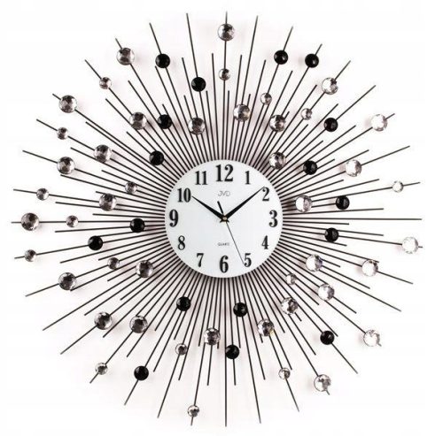 Uhr für zu Hause JVD-Wanduhr, Schwarz, Grautöne, 75 cm