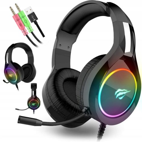  GAMING-KOPFHÖRER MIT MIKROFON, ON-EAR, BELEUCHTET FÜR HAVIT-COMPUTER