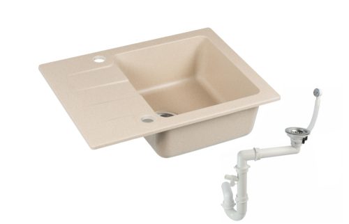 Moderno Bari Einzelbecken-Granitspüle in Beigetönen