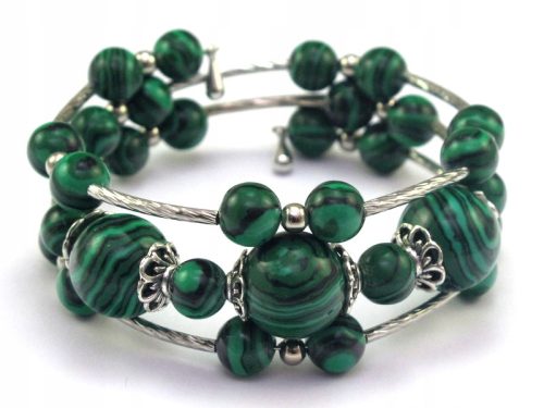  Armband mit JeraNet-Malachiten, 16 cm, grün