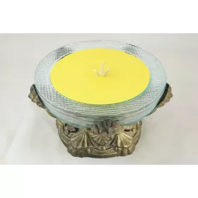  Kerze aus gegossenem Glas auf Sockel, GROSSE VASE