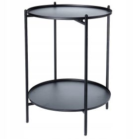  H&S Dekoration Link Couchtisch rund 35 x 35 x 50 cm schwarz