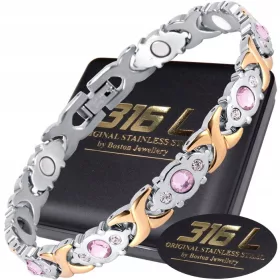    GESUNDHEITSARMBAND FÜR DAMEN, MAGNETISCH, STARK, ECHTER CHIRURGENSTAHL