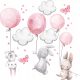  Wandaufkleber mit Hasenballons, 50 x 100 cm