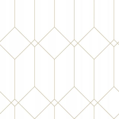 Weiße Tapete auf Nicht-Feld mit goldenem geometrischem Muster