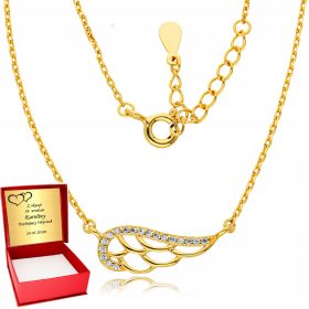  Euforia-Kette £452, Silber, vergoldeter Flügel, 45 cm