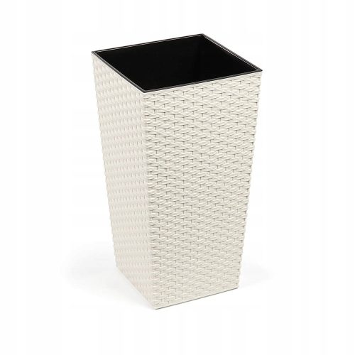  Lamela-Blumentopf, 30 cm x 30 x 57 cm, Durchmesser 30 cm, Kunststoff in Braun- und Beigetönen