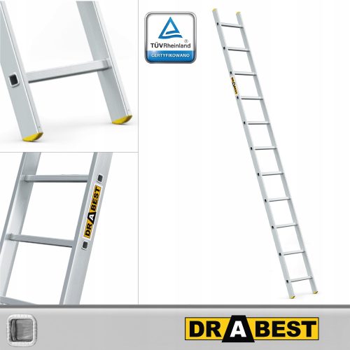 Drabest Leiter 3,98 m Aluminium 1 x 11 bis 150 kg