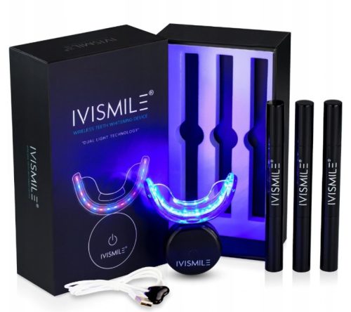  IVISMILE Zahnaufhellungsset 3 x Gelstift, Overlay, Smile und Lampe