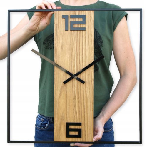  ModernClock-Wanduhr, Schwarz, Brauntöne, 49 cm