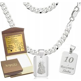    Herren-Diamant-Vollsilberkette 925 mit gratis graviertem Medaillon