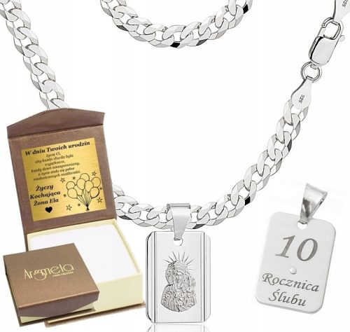  Herren-Diamant-Vollsilberkette 925 mit gratis graviertem Medaillon